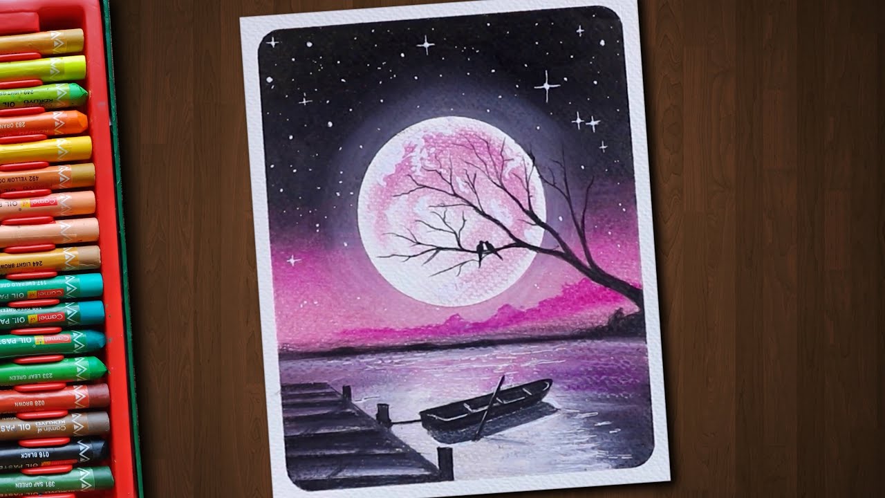 How To Draw A Beautiful Scenery Using Oil Pastels