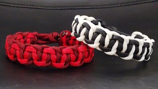 Make a Mad Max Style Closure 2 Color Cobra Belly Paracord Survival Bracelet - CBYS Tutorial