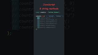 8 JavaScript String Methods