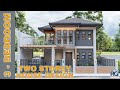 3-Bedroom Two Storey House Design 8.0 x 8.0 m with floor plan