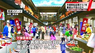 市場移転の延期から1年　業者の不安続く