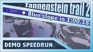 Tannenstein trail 2 blue slope in 1:00.18 | Lonely Mountains: Snow Riders Demo Speedrun