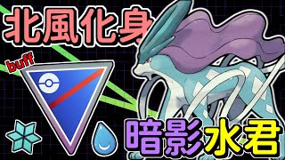 【傻豆】『Pokemon Go : 冷門寵試玩 』熱水強化後的實力大躍進❗北風的化身「暗影水君」超級聯盟對戰！Shadow Suicune💪 #Eric