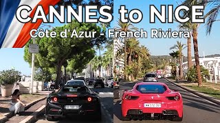 Cannes to Nice - Driving Scenic French Riviera in 4K