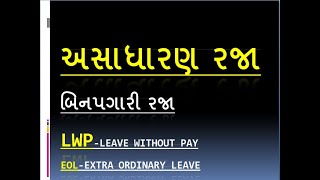 અસાધારણ રજા / LWP/bin pagari રજા /રજા ના નિયમ / tpeo/કેળવણી નિરીક્ષક /શિક્ષણ સેવા /Hmat