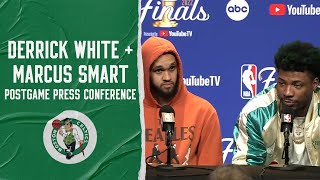 Derrick White + Marcus Smart Game 1 Presser | NBA Finals | Boston Celtics at Golden State Warriors