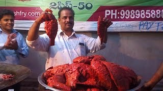 Street Food Tour In Hyderabad India 2017 || Awesome Seafood Recipes On Streets || Big Fish Deep Fry