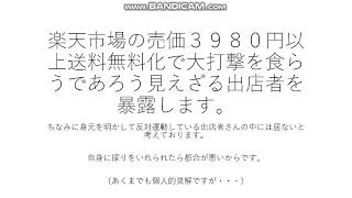 楽天市場の3980円以上送料無料化で大打撃を受けるであろう見えざる出品者を暴露します。【楽天市場のポイ活で節約お得／楽天経済圏】検：公正取引委員会　独占禁止法違反　疑い　立ち入り調査