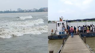 Barrackpore to serampore ferry service | suddenly came high tide in ganga river....