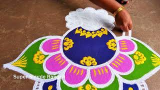 Pongal special Super Simple Rangoli kolam Sankranti muggulu Easy Rangoli