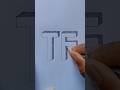 3D Letter TF Drawing Easy #art #viral #shorts