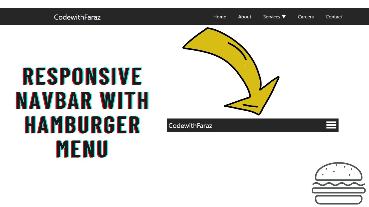 How To Create A Responsive Navbar With Hamburger Menu? | No Bakwas ...