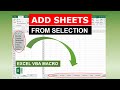 Add Sheets From Selection Excel VBA Macro