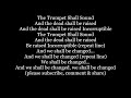 The TRUMPET SHALL SOUND Handel MESSIAH Bass Lyrics Words sing along music song