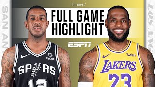 San Antonio Spurs vs. Los Angeles Lakers [FULL GAME HIGHLIGHTS] | NBA on ESPN