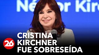 Cristina Kirchner fue sobreseída en la causa por la “Ruta del dinero"