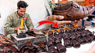 Amazing Process of Manufacturing Leather Shoes in Factory | shoes factory mass production process