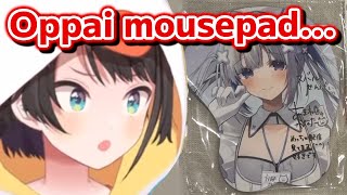 Subaru's reaction when she saw Kanata's mousepad for the frist time [Hololive Eng Sub]