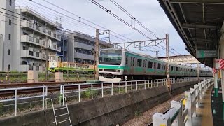 327.北柏駅横を通過する常磐線E231系