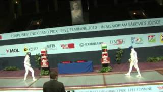 20100116 we gp Budapest semifinal podium KOLOBOVA Violetta RUS 14 vs NISIMA Maureen FRA 15 part1