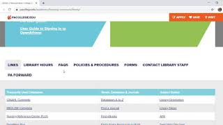 Library home page overview