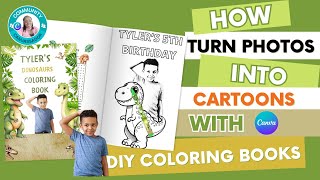 How to Turn Photos into Cartoons| Creating coloring pages with Canva