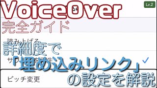 詳細度で「埋め込みリンク」の設定を解説（高速にブラウジングしたい方へ）【Lv.2】～VoiceOver完全ガイド(iOS14)～