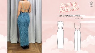 Parker Pencil Dress Sewing Video // Digital PDF Sewing Pattern Size UK 2-40 // Luyion