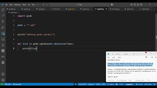 Python 3 Glob Module Script to List All Files of a Specific Extension in a Folder Using Glob Pattern
