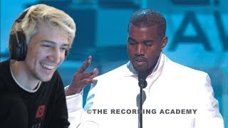 xQc reacts to Kanye West Wins Grammy Best Rap Album: The College Dropout (with chat)