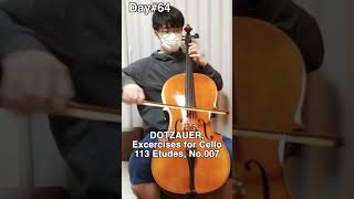 Day#64 DOTZAUER, Excercises for Cello 113 Etudes, No.007 #shorts