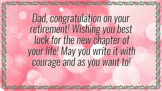 Retirement Message To Father