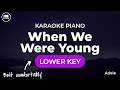 When We Were Young - Adele (Lower Key -  Piano Karaoke)