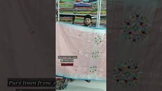 handwork pure linen saree #purelinensaree #linensaree #handloom #lenin #leninsarees #shopping