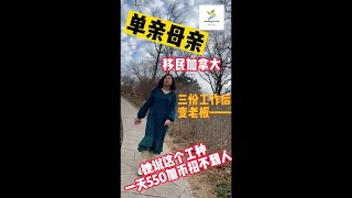 单亲母亲移民加拿大三份工作后变老板；她说这个工种500加币一天招不到人