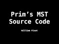 Eager Prim's Minimum Spanning Tree Algorithm | Source Code