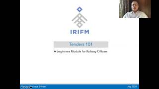 Module 1 Introduction to Tenders by Shri. Sanjeev Shivesh, IRAS  ( Retd. SAG)