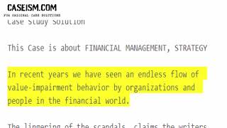 Putting Integrity Into Finance Case Study Help - Caseism.com