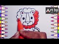 lion drawing painting u0026 coloring for kids and toddlers_ child art