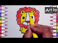 lion drawing painting u0026 coloring for kids and toddlers_ child art