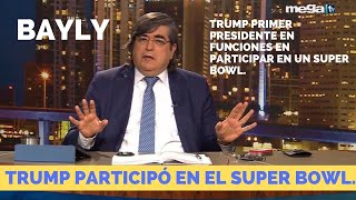 Bayly 02-19-25 Trump el primer Presidente en funciones que participa en un evento de Super Bowl.