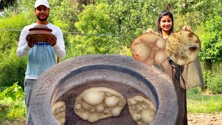 We Cooked Tandoori Roti with Champaran Handi Gosht in Clay Tandoor I ASMR I with Subtitles I