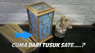 lampu tidur sederhana dari tusuk sate | kap lampu | ide kreatif tusuk sate | hand made  #bisakreatif