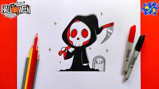 How to draw a Grim Reaper Step by Step || Halloween Drawing