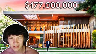 Sinatraa Reacts to Touring a $177,000,000 Mega Mansion - Los Angeles' BEST HOME!