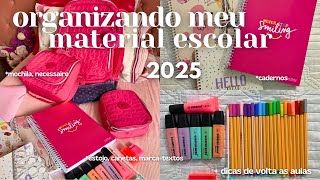 organizando meu material escolar 2025 🎀✨ *necessarie, mochila, dicas*