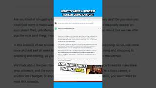 How to write a podcast trailer with ChatGPT