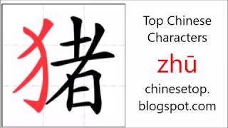 Chinese character 猪 (zhū, pig)