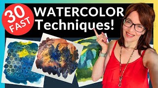 30 FAST Watercolor Techniques (Clever, useful and practical tips!)