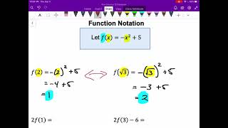 Pre-Calculus 12 Lesson 1.0a "Function Notation"